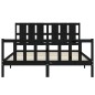 vidaXL Estructura de cama con cabecero madera maciza negro 160x200 cm vidaXL Estructura de cama con cabecero madera maciza negro 160x200 cm
