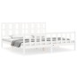 vidaXL Estructura de cama con cabecero madera maciza blanco 180x200 cm vidaXL Estructura de cama con cabecero madera maciza blanco 180x200 cm