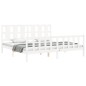 vidaXL Estructura de cama con cabecero madera maciza blanco 180x200 cm vidaXL Estructura de cama con cabecero madera maciza blanco 180x200 cm