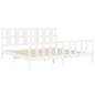 vidaXL Estructura de cama con cabecero madera maciza blanco 180x200 cm vidaXL Estructura de cama con cabecero madera maciza blanco 180x200 cm