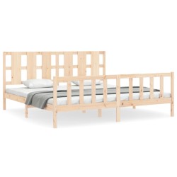 vidaXL Estructura de cama con cabecero madera maciza 200x200 cm
