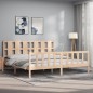 vidaXL Estructura de cama con cabecero madera maciza 200x200 cm