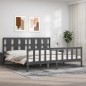 vidaXL Estructura de cama con cabecero madera maciza gris 200x200 cm vidaXL Estructura de cama con cabecero madera maciza gris 200x200 cm