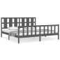 vidaXL Estructura de cama con cabecero madera maciza gris 200x200 cm vidaXL Estructura de cama con cabecero madera maciza gris 200x200 cm