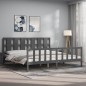 vidaXL Estructura de cama con cabecero madera maciza gris 200x200 cm vidaXL Estructura de cama con cabecero madera maciza gris 200x200 cm