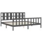 vidaXL Estructura de cama con cabecero madera maciza gris 200x200 cm vidaXL Estructura de cama con cabecero madera maciza gris 200x200 cm
