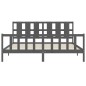 vidaXL Estructura de cama con cabecero madera maciza gris 200x200 cm vidaXL Estructura de cama con cabecero madera maciza gris 200x200 cm