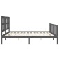 vidaXL Estructura de cama con cabecero madera maciza gris 200x200 cm vidaXL Estructura de cama con cabecero madera maciza gris 200x200 cm