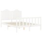 vidaXL Estructura cama de matrimonio con cabecero madera maciza blanco