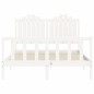 vidaXL Estructura cama de matrimonio con cabecero madera maciza blanco
