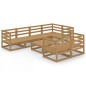 vidaXL Muebles de jardín 8 piezas marrón miel madera maciza de pino