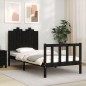 vidaXL Estructura de cama con cabecero madera maciza negro 90x200 cm vidaXL Estructura de cama con cabecero madera maciza negro 90x200 cm
