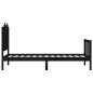 vidaXL Estructura de cama con cabecero madera maciza negro 90x200 cm vidaXL Estructura de cama con cabecero madera maciza negro 90x200 cm