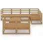 vidaXL Muebles de jardín 8 piezas marrón miel madera maciza de pino