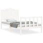 vidaXL Estructura de cama con cabecero madera maciza blanco 100x200 cm vidaXL Estructura de cama con cabecero madera maciza blanco 100x200 cm