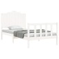 vidaXL Estructura de cama con cabecero madera maciza blanco 100x200 cm vidaXL Estructura de cama con cabecero madera maciza blanco 100x200 cm