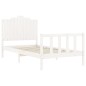 vidaXL Estructura de cama con cabecero madera maciza blanco 100x200 cm vidaXL Estructura de cama con cabecero madera maciza blanco 100x200 cm