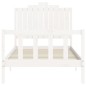 vidaXL Estructura de cama con cabecero madera maciza blanco 100x200 cm vidaXL Estructura de cama con cabecero madera maciza blanco 100x200 cm