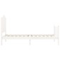 vidaXL Estructura de cama con cabecero madera maciza blanco 100x200 cm vidaXL Estructura de cama con cabecero madera maciza blanco 100x200 cm