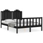 vidaXL Estructura de cama con cabecero madera maciza negro 140x200 cm vidaXL Estructura de cama con cabecero madera maciza negro 140x200 cm