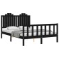 vidaXL Estructura de cama con cabecero madera maciza negro 140x200 cm vidaXL Estructura de cama con cabecero madera maciza negro 140x200 cm