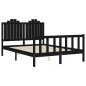 vidaXL Estructura de cama con cabecero madera maciza negro 140x200 cm vidaXL Estructura de cama con cabecero madera maciza negro 140x200 cm