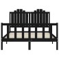 vidaXL Estructura de cama con cabecero madera maciza negro 140x200 cm vidaXL Estructura de cama con cabecero madera maciza negro 140x200 cm