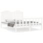 vidaXL Estructura de cama matrimonio con cabecero madera maciza blanco vidaXL Estructura de cama matrimonio con cabecero madera maciza blanco