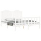 vidaXL Estructura de cama matrimonio con cabecero madera maciza blanco vidaXL Estructura de cama matrimonio con cabecero madera maciza blanco