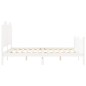 vidaXL Estructura de cama matrimonio con cabecero madera maciza blanco vidaXL Estructura de cama matrimonio con cabecero madera maciza blanco