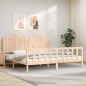 vidaXL Estructura de cama con cabecero madera maciza 200x200 cm