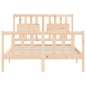 vidaXL Estructura de cama con cabecero madera maciza 140x190 cm vidaXL Estructura de cama con cabecero madera maciza 140x190 cm