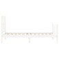 vidaXL Estructura de cama individual con cabecero madera maciza blanco