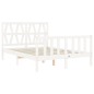 vidaXL Estructura cama de matrimonio con cabecero madera maciza blanco vidaXL Estructura cama de matrimonio con cabecero madera maciza blanco