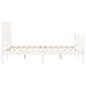 vidaXL Estructura cama de matrimonio con cabecero madera maciza blanco vidaXL Estructura cama de matrimonio con cabecero madera maciza blanco