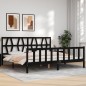vidaXL Estructura de cama con cabecero madera maciza negro 200x200 cm vidaXL Estructura de cama con cabecero madera maciza negro 200x200 cm