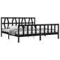 vidaXL Estructura de cama con cabecero madera maciza negro 200x200 cm vidaXL Estructura de cama con cabecero madera maciza negro 200x200 cm