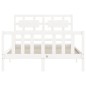 vidaXL Estructura de cama con cabecero madera maciza blanco 140x200 cm vidaXL Estructura de cama con cabecero madera maciza blanco 140x200 cm