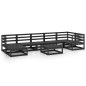 vidaXL Juego de muebles de jardín 8 pzas y cojines negro madera pino vidaXL Juego de muebles de jardín 8 pzas y cojines negro madera pino