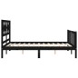 vidaXL Estructura de cama con cabecero madera maciza negro 140x200 cm vidaXL Estructura de cama con cabecero madera maciza negro 140x200 cm