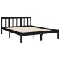 vidaXL Estructura de cama con cabecero madera maciza negro 140x200 cm vidaXL Estructura de cama con cabecero madera maciza negro 140x200 cm