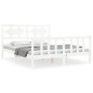 vidaXL Estructura de cama matrimonio con cabecero madera maciza blanco vidaXL Estructura de cama matrimonio con cabecero madera maciza blanco