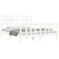 vidaXL Estructura de cama matrimonio con cabecero madera maciza blanco vidaXL Estructura de cama matrimonio con cabecero madera maciza blanco