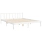 vidaXL Estructura de cama matrimonio con cabecero madera maciza blanco vidaXL Estructura de cama matrimonio con cabecero madera maciza blanco
