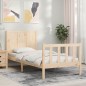 vidaXL Estructura de cama individual con cabecero madera maciza vidaXL Estructura de cama individual con cabecero madera maciza