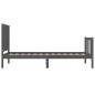vidaXL Estructura de cama con cabecero madera maciza gris