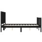 vidaXL Estructura cama de matrimonio con cabecero madera maciza negra vidaXL Estructura cama de matrimonio con cabecero madera maciza negra