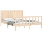 vidaXL Estructura de cama de matrimonio con cabecero madera maciza