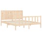 vidaXL Estructura de cama de matrimonio con cabecero madera maciza