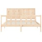 vidaXL Estructura de cama de matrimonio con cabecero madera maciza
